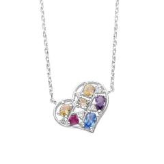 GARGANTILLA CORAZON MULTI EN PLATA