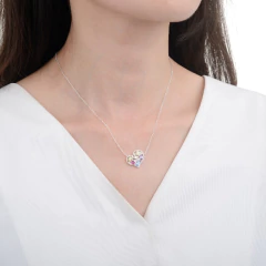 GARGANTILLA CORAZON MULTI EN PLATA - comprar online