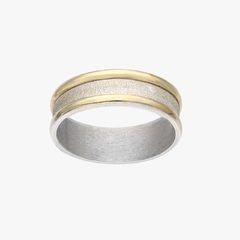 par de alianzas de plata y oro