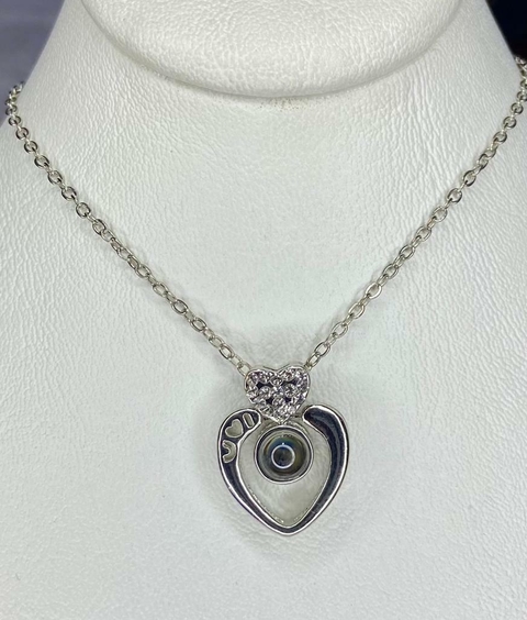 Collar Te Amo 100 Idiomas+cajita De Regalo Mod Corazon