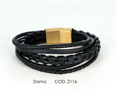 PULSERA DE CUERO Y ACERO 2116