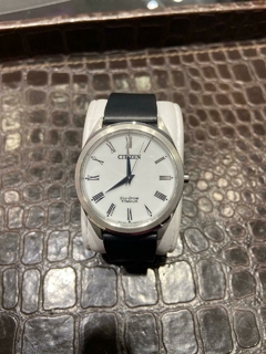 Reloj para hombre Citizen con correa de cuero con esfera blanca Eco-Drive BJ6520-15A - tienda online