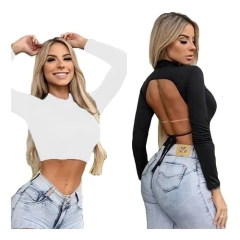 CROPPED COSTA NUA MANGA LONGA