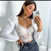 CROPPED AROO MANGA LONGA TULE