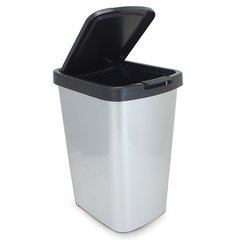 Lixeira 09 lts com click label inox