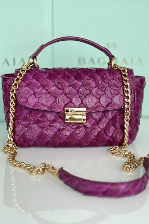 bolsa de pirarucu rosa
