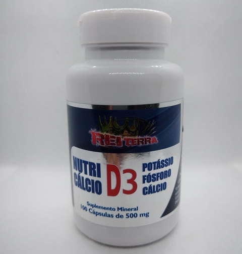 Banner da categoria Nutri Cálcio D3 Potássio - Fósforo - Cálcio - 100 Cápsulas 500 mg - Rei Terra -