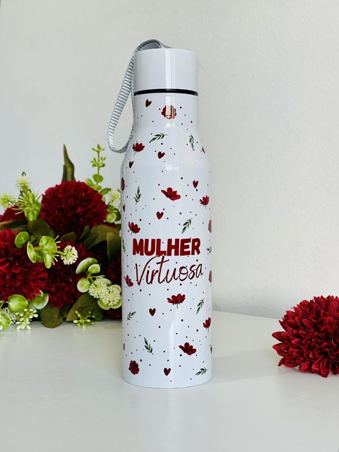 Garrafa térmica com cordinha