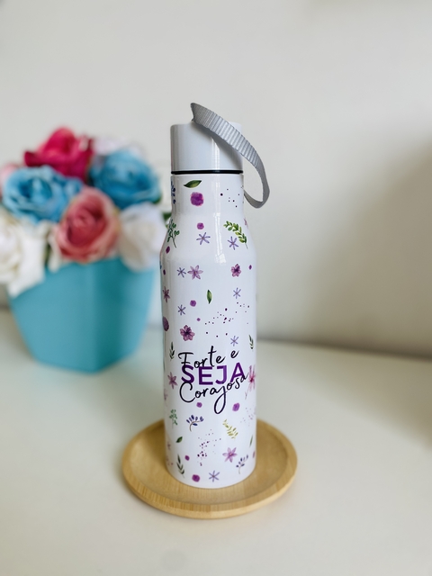 Garrafa térmica com cordinha