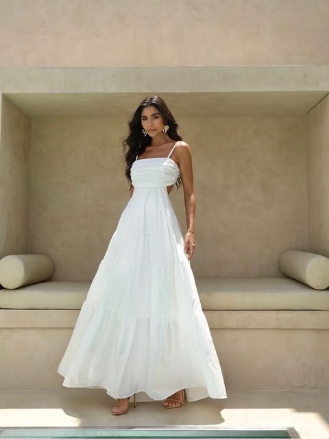 Vestido Longo Tricoline