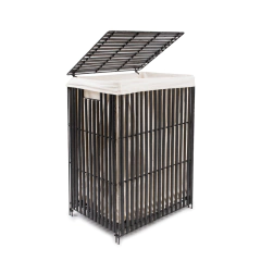 478B - CESTO PLEGABLE MADERA Y METAL GRIS MEDIANO