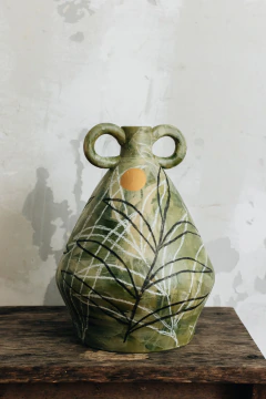 Vaso alça verde musgo - ÚNICO