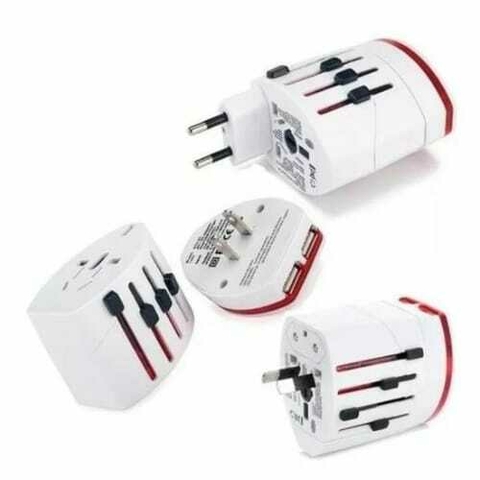 ADAPTADOR UNIVERSAL VIAJERO ENCHUFE mundial INTERNACIONAL CON 2 USB