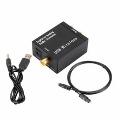ADAPTADOR CONVERSOR OPTICO A RCA CON CONEXION BLUETOOTH + Cable Optico + Cable alimentación USB