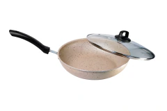 Frigideira antiaderente wok com tampa de vidro - comprar online