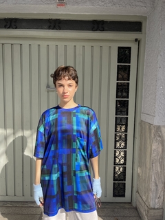 Remera Over Tartan Blue en internet