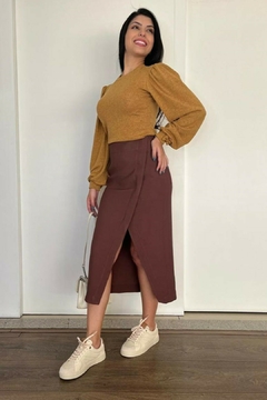 30954-BLUSA MALHA TRICOT MOSTARDA