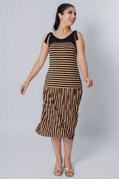 31409-VESTIDO MALHA CANES COLOR LISTRADA - loja online