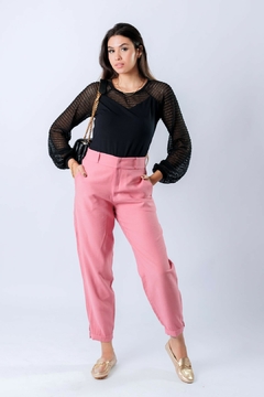 31515 - BLUSA CREPE POWER COM MANGA CROCHÊ na internet