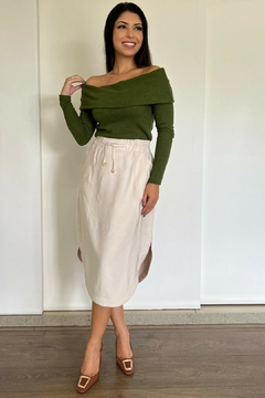 30700- BLUSA OMBRO A OMBRO MALHA TRICOT GREEN