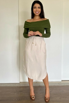 30700- BLUSA OMBRO A OMBRO MALHA TRICOT GREEN - loja online