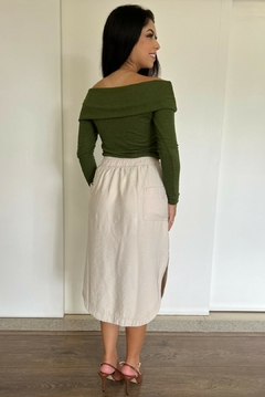 Imagem do 30700- BLUSA OMBRO A OMBRO MALHA TRICOT GREEN