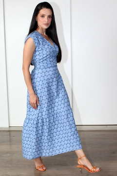31217-VESTIDO MIDI BORDADO AUGUSTINE ALLURE BLUE - comprar online