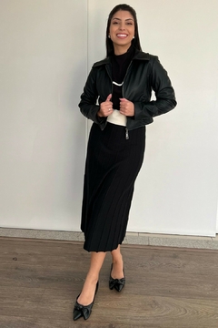 30850-SAIA MIDI TRICOT MODAL PRETA - Loja Clara Assis