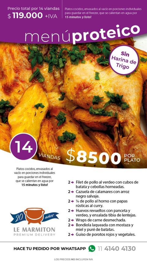 MENU PROTEICO - comprar online
