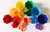 KIT TESOURA, POMPONS E POTES COLORIDOS