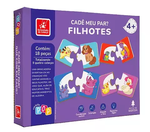 COLECAO POP - QUEBRA CABEÇA PARES FILHOTES