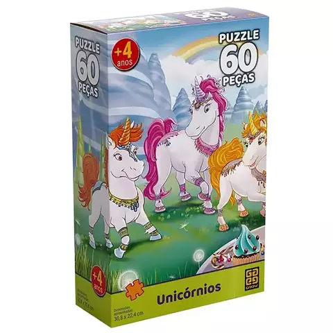 QUEBRA CABEÇA 60 PCS - UNICORNIOS