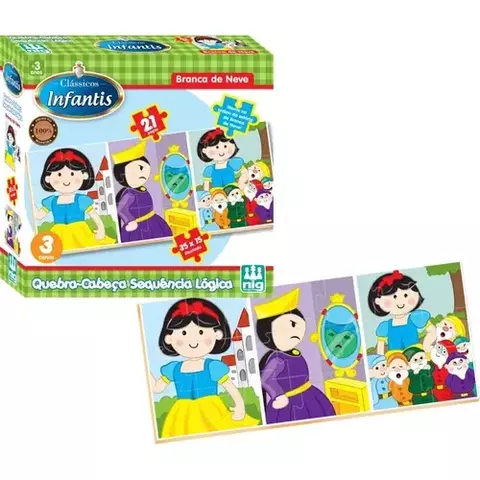 QUEBRA CABEÇA SEQUÊNCIA LÓGICA BRANCA DE NEVE