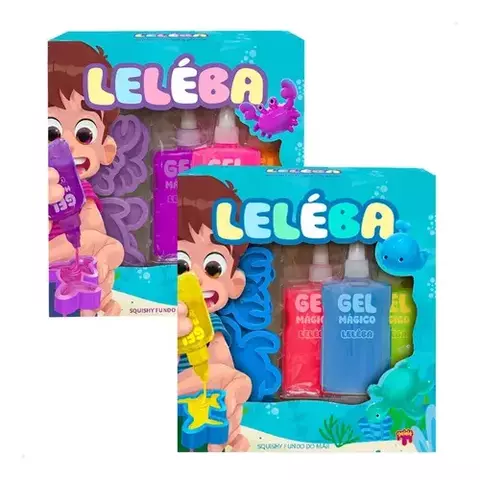 LELEBA GEL MAGICO 8 ROSA VIOLETA LARANJA FUNDO DO MAR