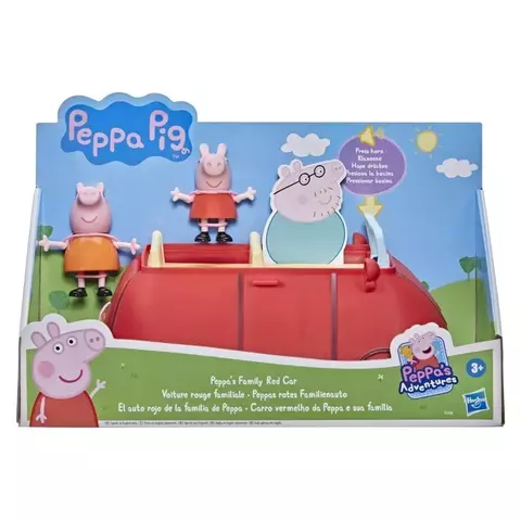 CARRO VERMELHO DA PEPPA PIG E SUA FAMILIA C/2 FIG INGLES /F2184