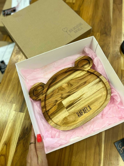 BANDEJA MADEIRA URSO 28x22x2cm