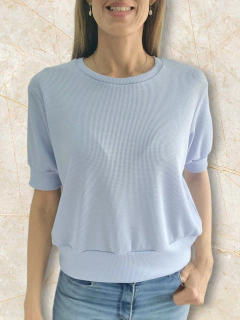 Remera Basica Manga Corta Waffle De Algodon