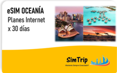 ESIM (SIM VIRTUAL) INTERNET OCEANÍA - Planes desde 5GB a 10GB - comprar online