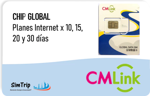 CHIP GLOBAL - Internet en 146 Países x 10, 15, 20 y 30 días