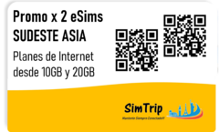 PROMO X 2 eSIMsSUDESTE ASIATICO - Planes de 10GB a 20GB x 30 días - comprar online