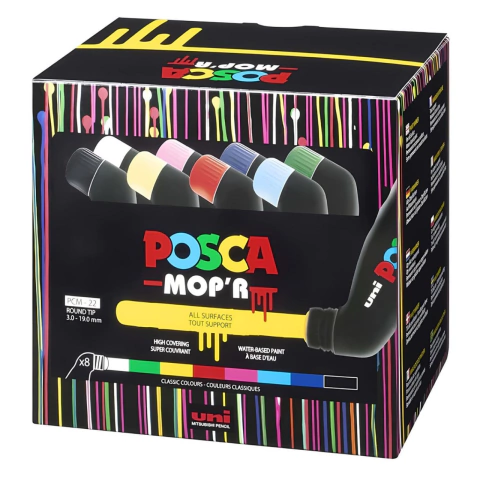 Marcador Posca Mop´r 22k Uni Estuche x 8 Colores