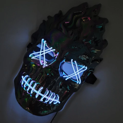Máscara Calavera en Llamas LED