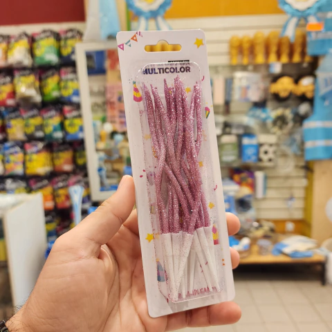 Velas Curvas Glitter