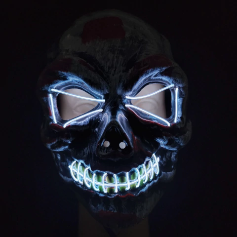 Máscara Calavera Blanca LED - Krokantes