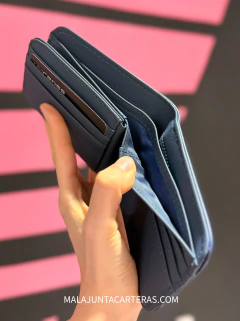 BILLETERA CORTA UNICROSS AZUL + CAJA - tienda online