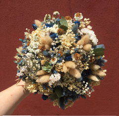 Bouquet de flores secas Algo azul