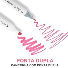 Conjunto de Canetas Marcador Permanente Ponta Dupla 80 Cores - comprar online