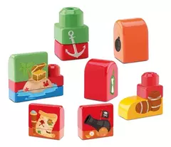 Blocos De Montar Infantil Barco Navio Pirata 49 Peças Samba