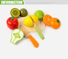 KIT FRUTAS E LEGUMES DE MADEIRA PINUS EDUCATIVO MONTESSORI