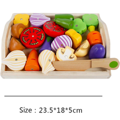 KIT FRUTAS E LEGUMES DE MADEIRA PINUS EDUCATIVO MONTESSORI